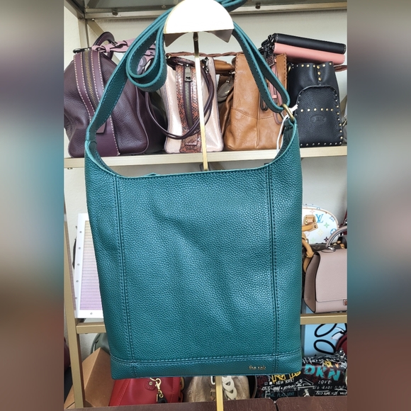 The Sak Handbags - De Young Crossbody Bag THE SAK Pine Green Pebbled Leather NEW